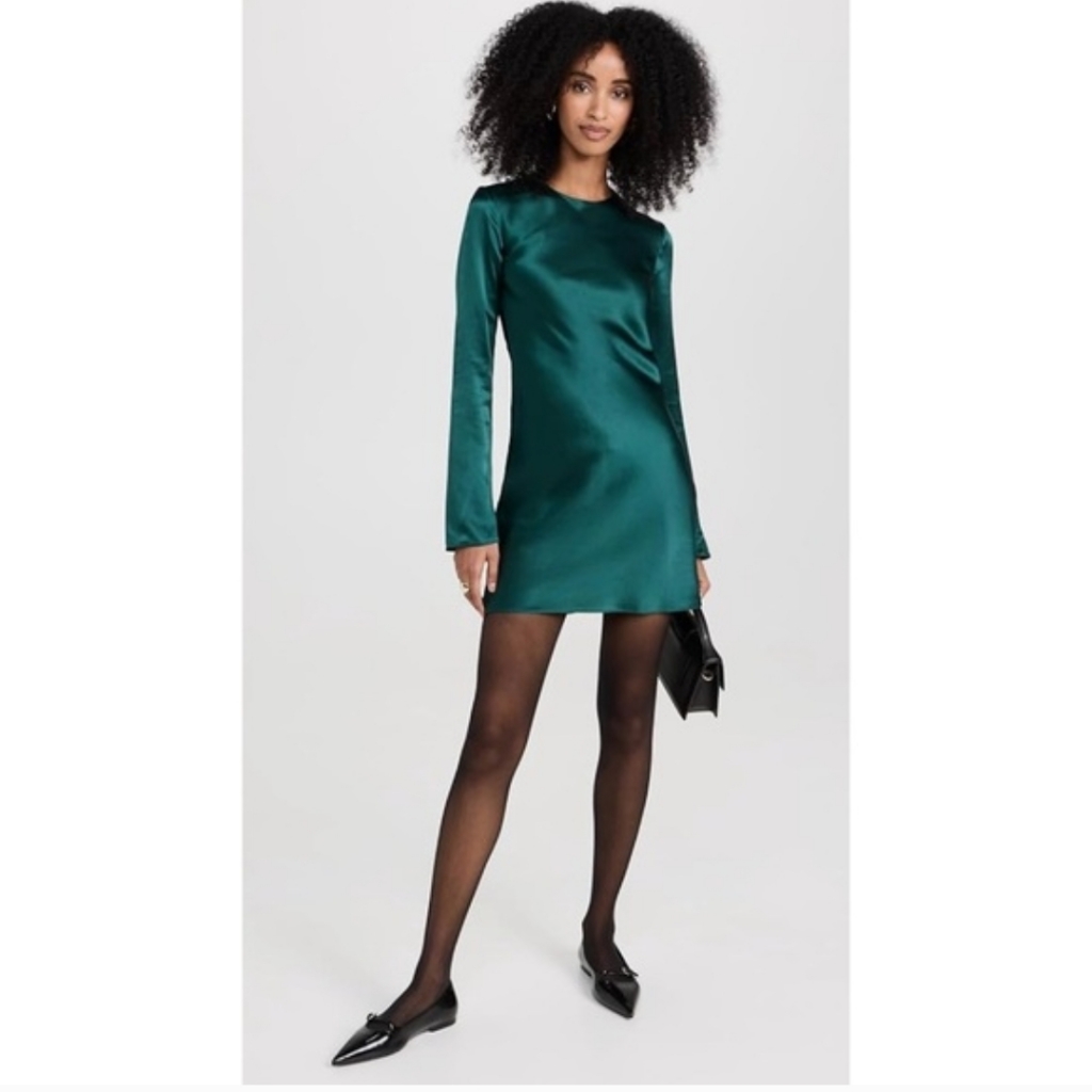 Amanda Uprichard Lissie Silk Dress In Gold Color